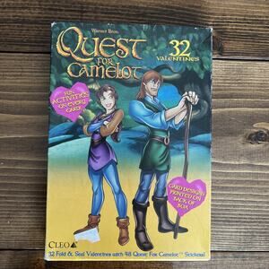 Quest for Camelot 32 Fold & Seal Valentines with 48 Stickers New Sealed 1998